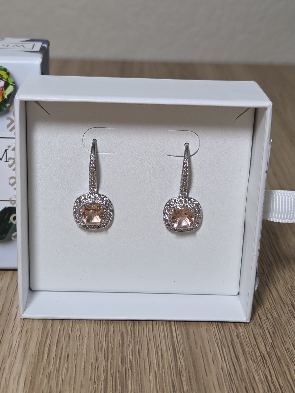 Bomb Party "Earring Bomb" Cushion-Cut Pink Halo Drop Earrings (Rbp 2749)